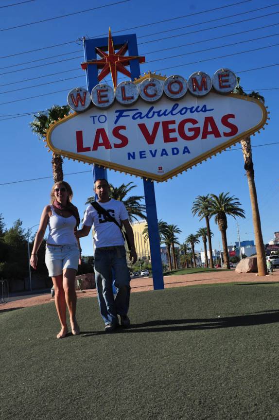A conhecida placa de boasvindas à Las Vegas, em Nevada, nos Estados Unidos
